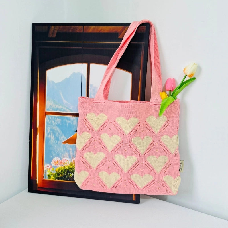 Women's Medium Polyester Heart Shape Streetwear Open Underarm Bag