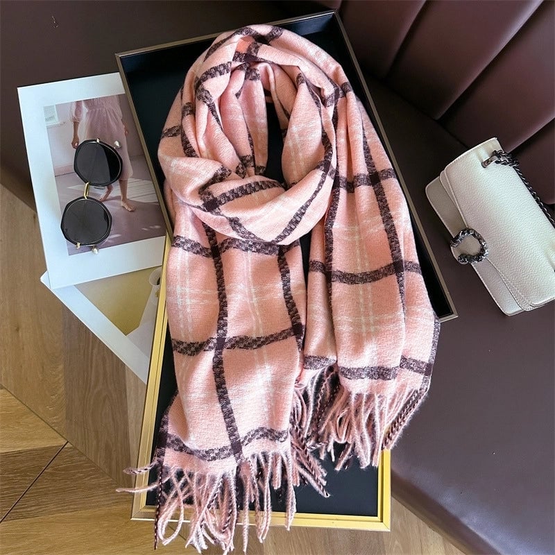 Unisex Business Basic Minimalist Tassel Imitation Cashmere Polyester Scarf