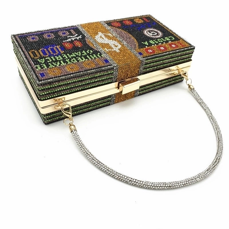 All Seasons Rhinestone Pearl Solid Color Top Handle Bag Accessories