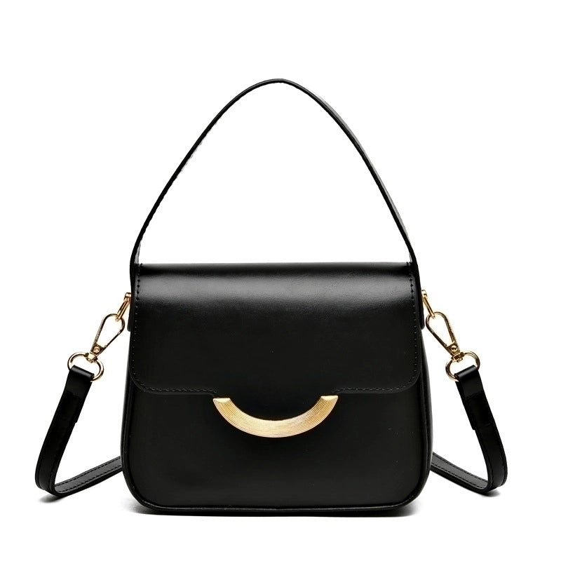 Women's Small Pu Leather Solid Color Basic Magnetic Buckle Handbag