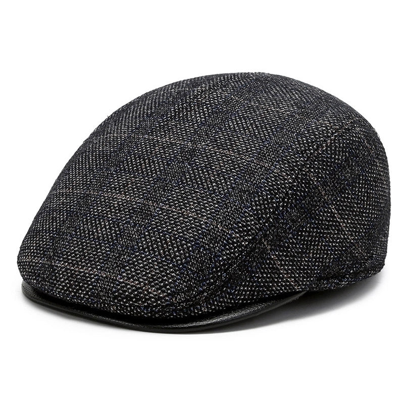 Men's Retro Minimalist Solid Color Curved Eaves Beret Hat
