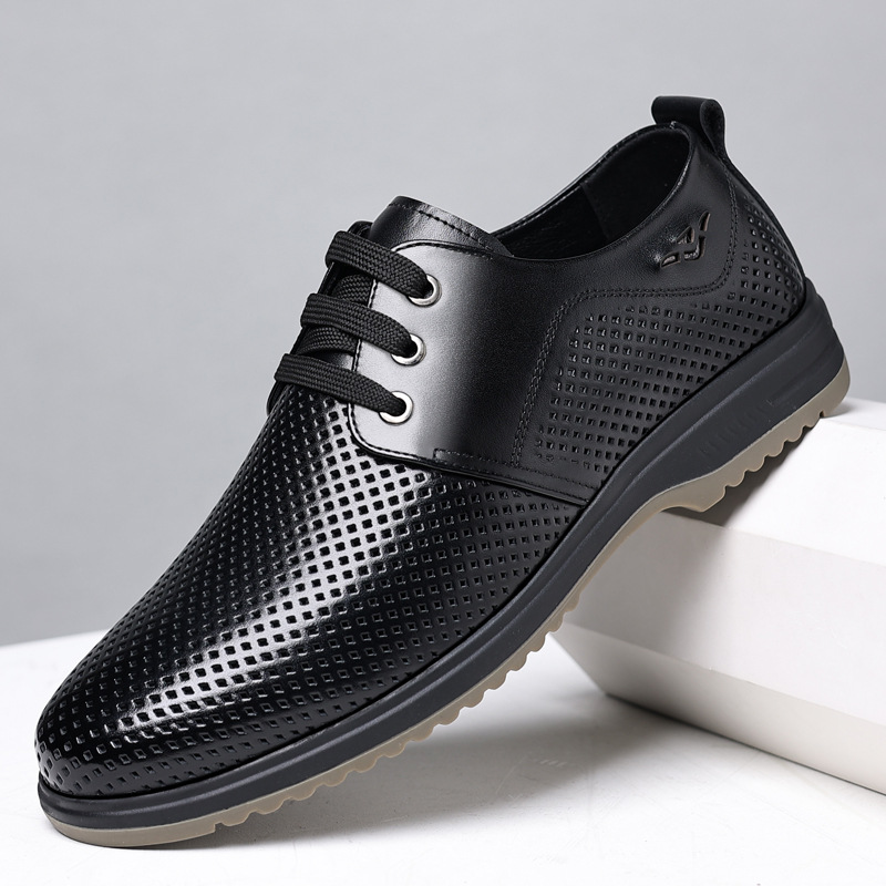 Gptsolvy Fashion Black Men Suit Shoes Party Man Dress Shoes Italian Luxury Soft Sole Leather Formal Shoes Men Office Hollow Leather Shoes