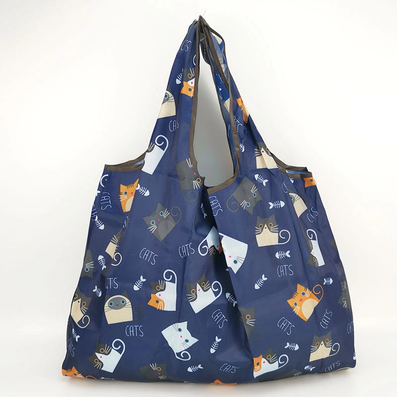 Printed Environmental Bag Large 210T Supermarket Folding Shopping Bag Thickened Tote Bag Shopping Bag