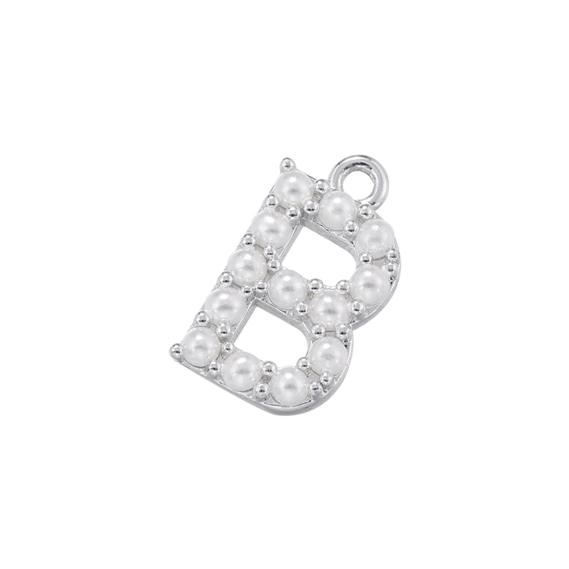 Casual Elegant Minimalist Letter Copper Plating Inlay Artificial Pearls 18k Gold Plated Charms
