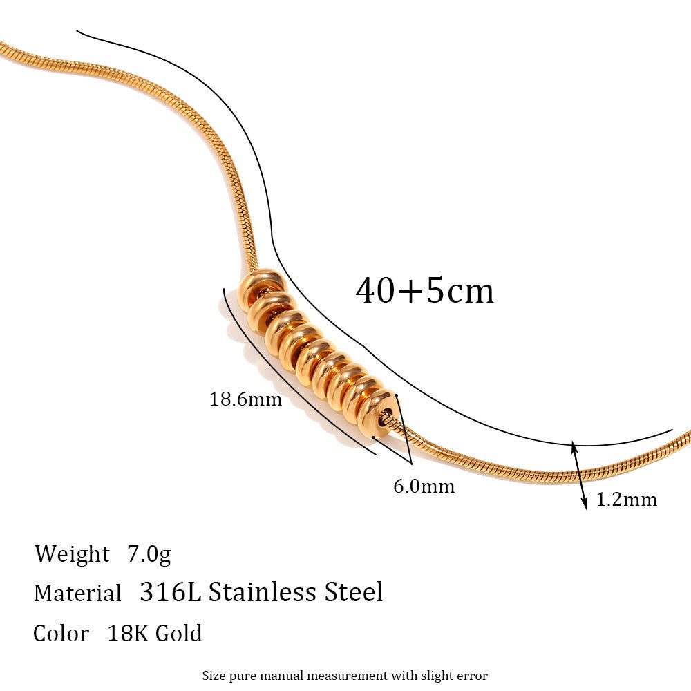 Minimalist Stripe Geometric Stainless Steel 18K Gold Plated Necklaces