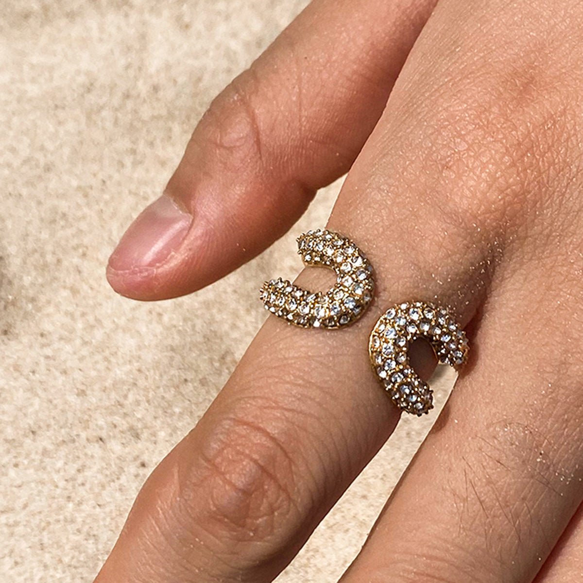 Jie Ding Stainless Steel Rhinestone Ring Titanium Steel Jewelry Hot Sale Female Ring