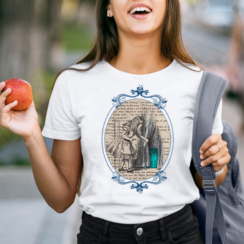 Follow The White Rabbit Teacher T-Shirt