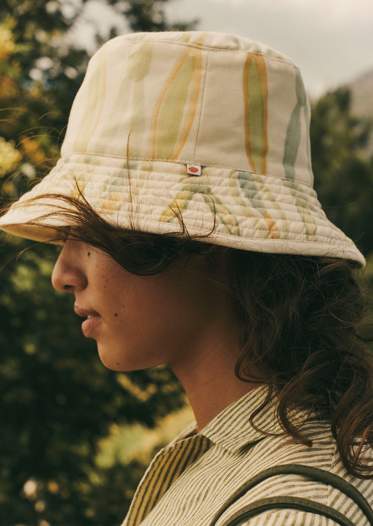 Romualda Hand Painted Reversible Bucket Hat | Ecru/Multi