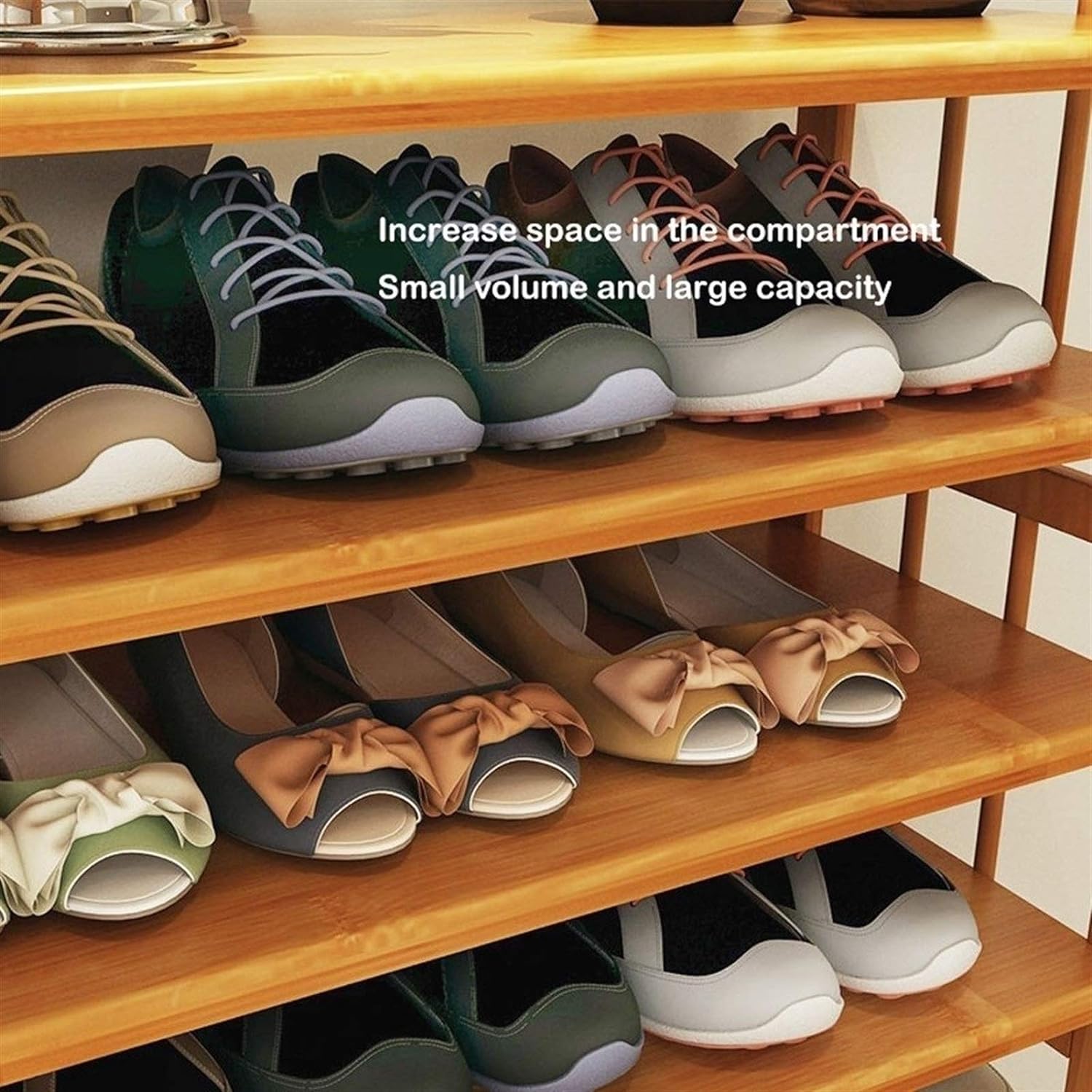 Wooden Shoe Rack Simple 3-Tier Space-Saving Shoe Shelf Storage Organizer