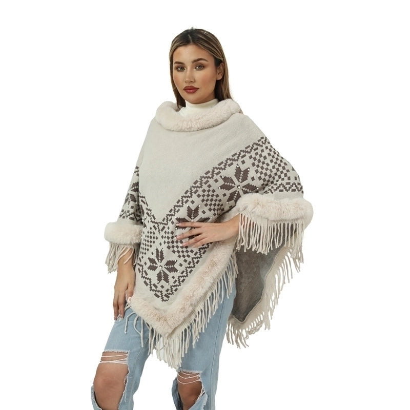 Women's Streetwear Geometric Imitation Cashmere Tassel Shawl