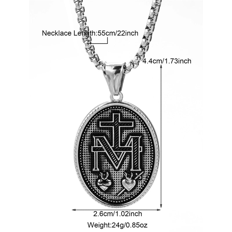 Modern Style Classic Style Portrait Cross Solid Color 304 Stainless Steel 18K Gold Plated Round Pendant Necklace