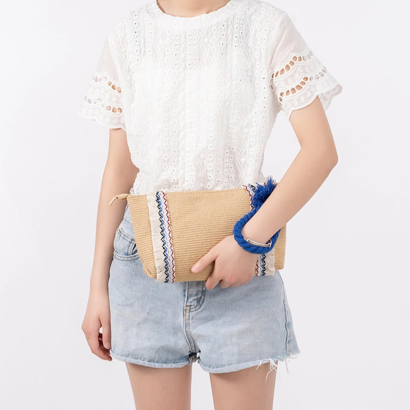 Polyester Solid Color Embroidery Square Clutches