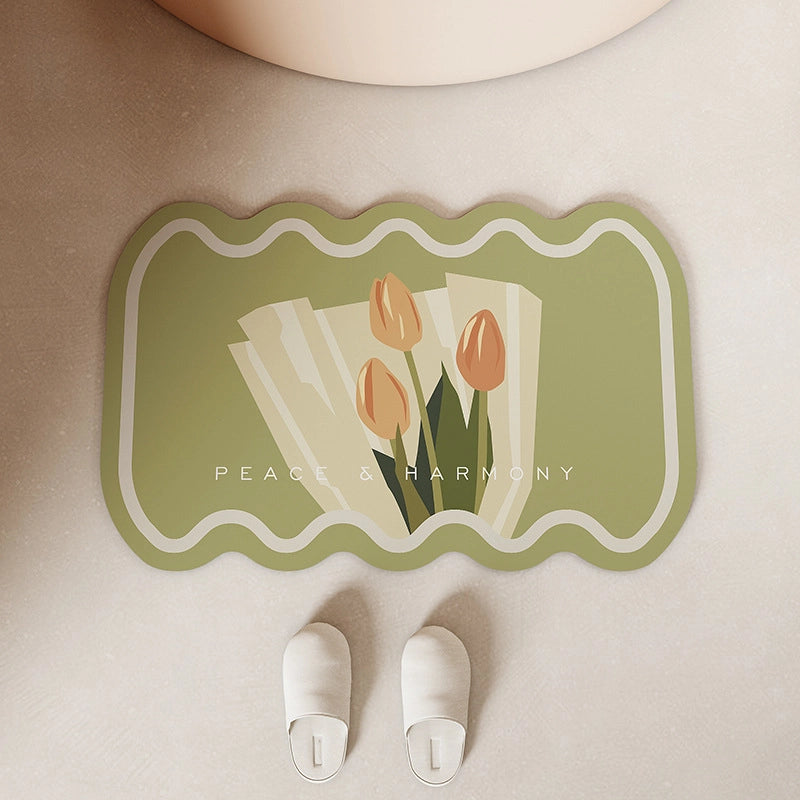 Bathroom Mats Diatom Ooze Absorbent Cushion Bathroom Door Non-Slip Foot Mats Domestic Toilet Door Quick-Drying Carpet
