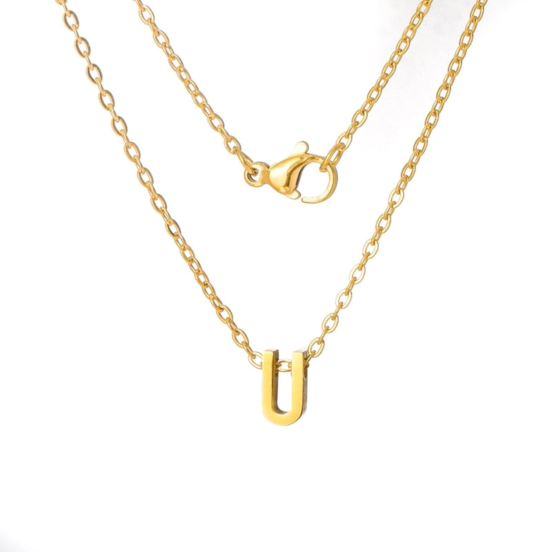 Titanium Steel Minimalist Plating Letter None Necklace