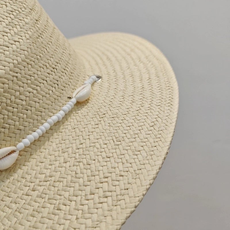 Unisex Basic Cowboy Style Classic Style Shell Big Eaves Sun Hat Straw Hat