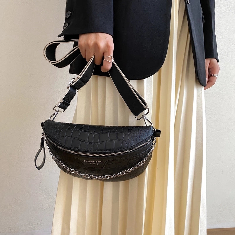 Women's Streetwear Solid Color Pu Leather Waist Bags