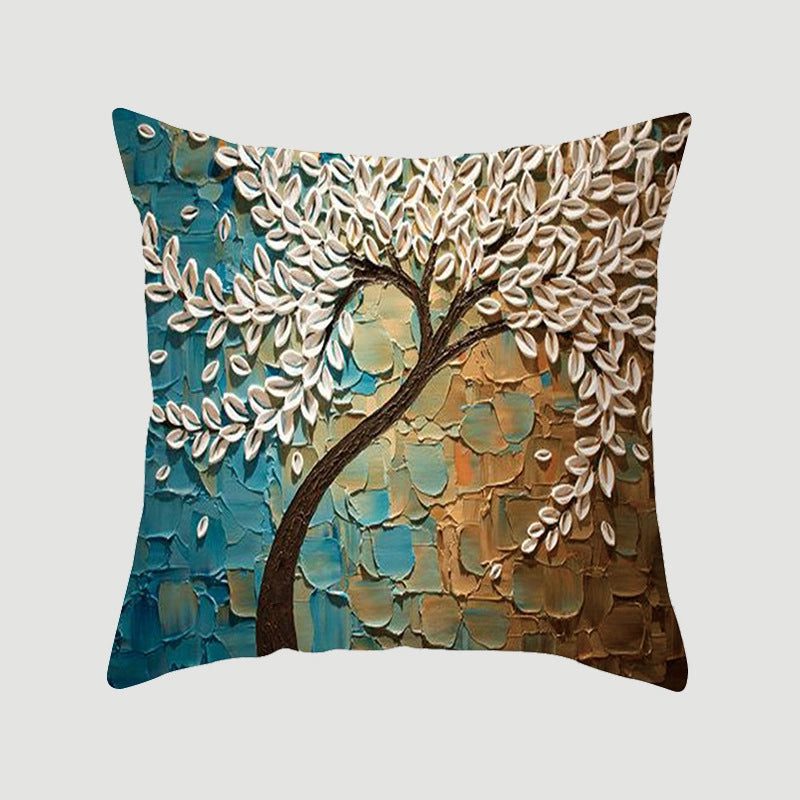 Modern Style Pastoral Letter Plant Linen Pillow Cases Couch & Sofa Decor