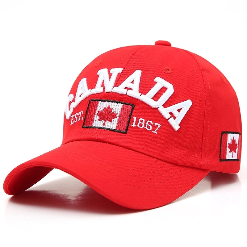 Unisex Casual Letter Maple Leaf Embroidery Curved Eaves Baseball Cap