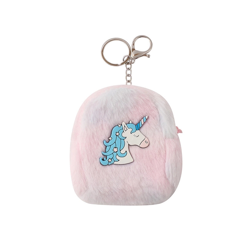 Women's Animal Cartoon Plush Zipper Kids Wallets