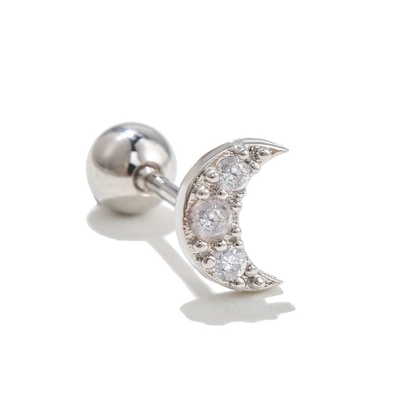 Ear Cartilage Rings & Studs Minimalist Star Brass Gem