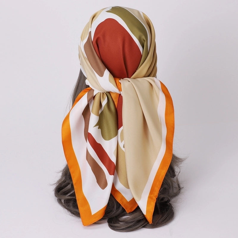 Women's Classic Style Color Block Polyester Shawl