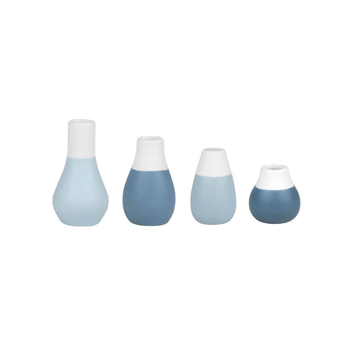 Pastel Mini Vases. Set of 4 - Blue