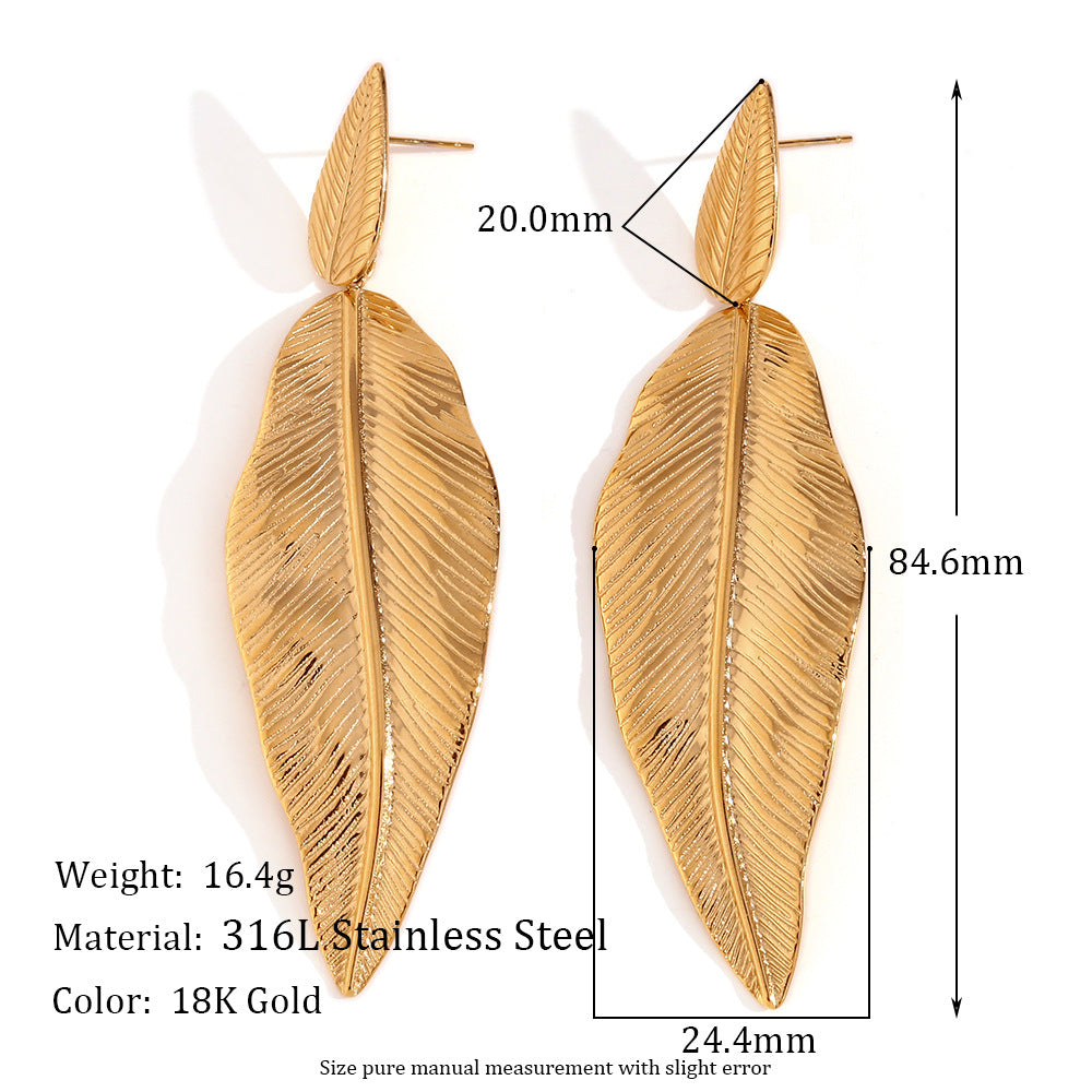 Fashion Circle Geometric Stainless Steel 18K Gold Plated Earrings