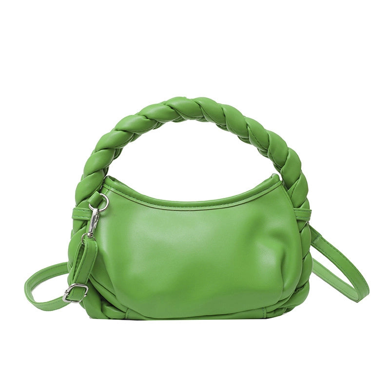 Women's Medium Pu Leather Solid Color Streetwear Dumpling Shape Zipper Crossbody Bag