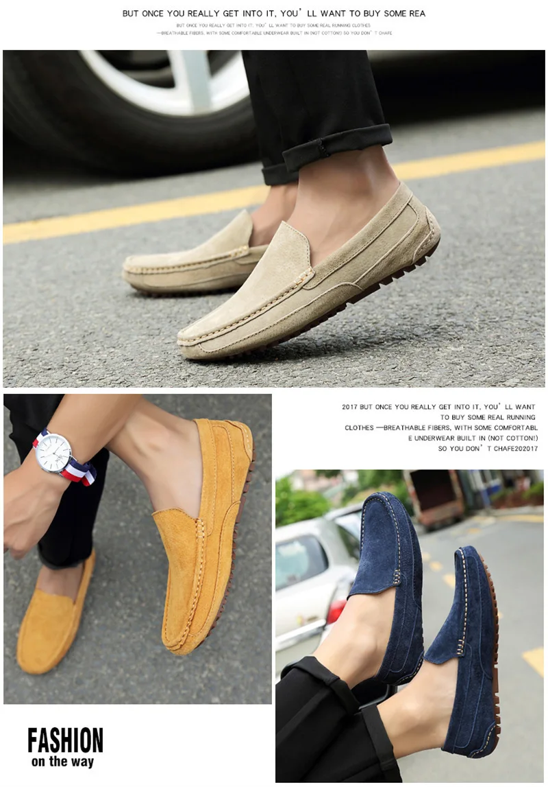 Cricsblue ugg Handmade Men Slipon Driving Shoes Suede Leather Man Loafers Luxury Casual Shoes For Men Boat Shoes designer  business