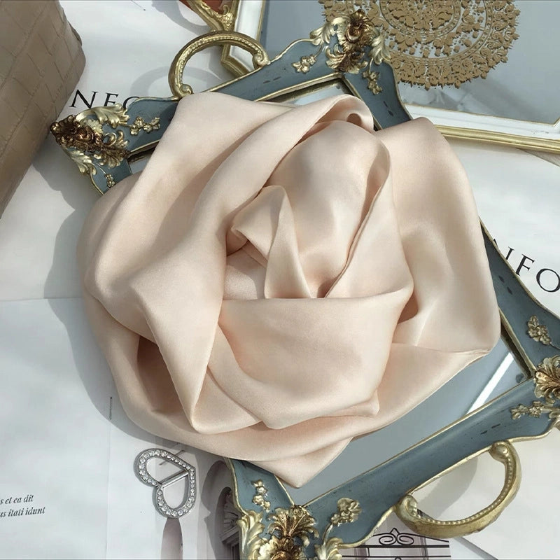Women's Minimalist Classic Style Color Block Silk Silk Scarf