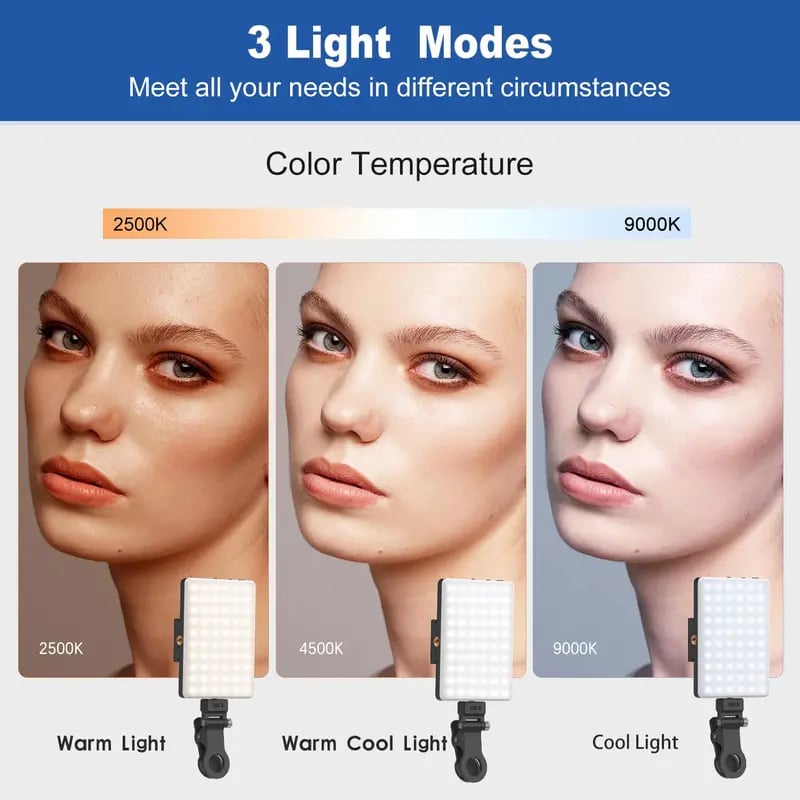 Portable Selfie Light with Front & Back Clip