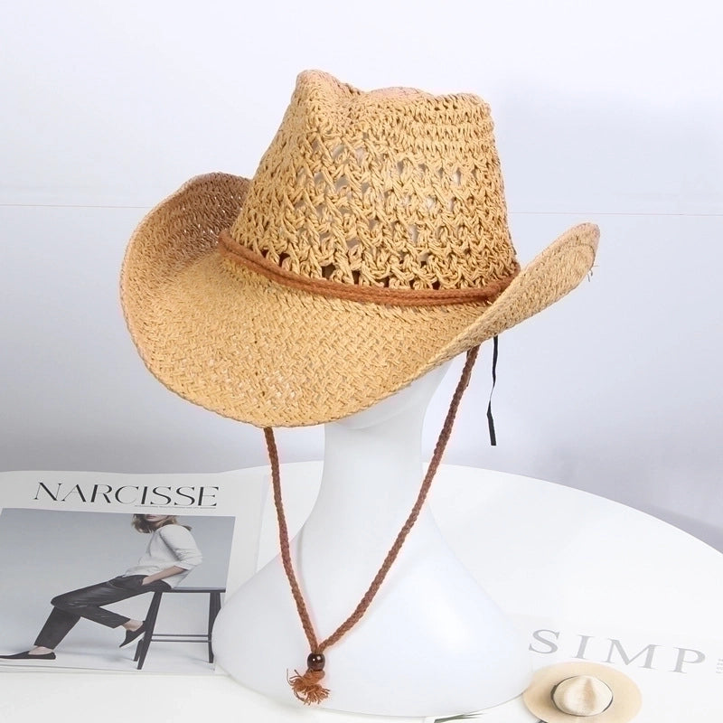 Unisex Retro Solid Color Straw Hat