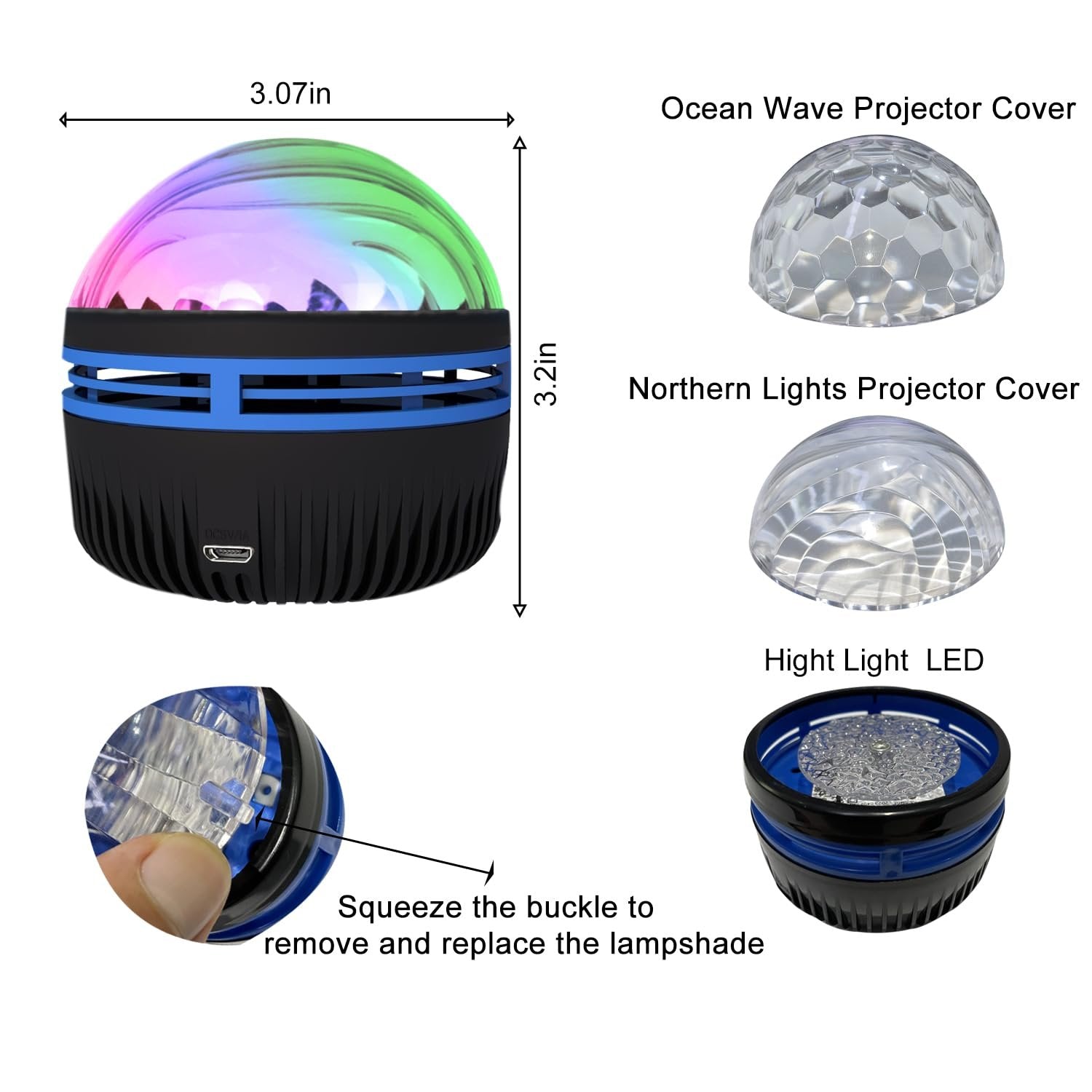 Northern Lights and Ocean Wave Projector with 14 Light Effects for Bedroom. Game Rooms. Home Theater. Birthday. Party