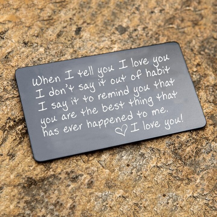 Mini Laser Engraved Wallet Card. Commemorative Card