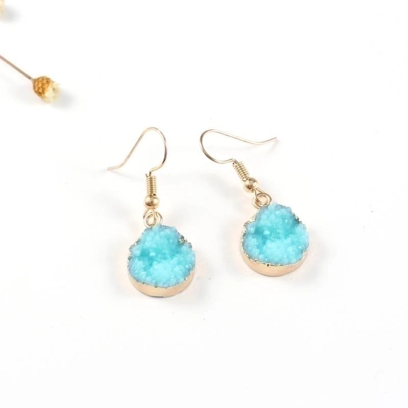 3 Pieces Womens Round Plastic  Resin Imitation Natural Stone Round  Earrings