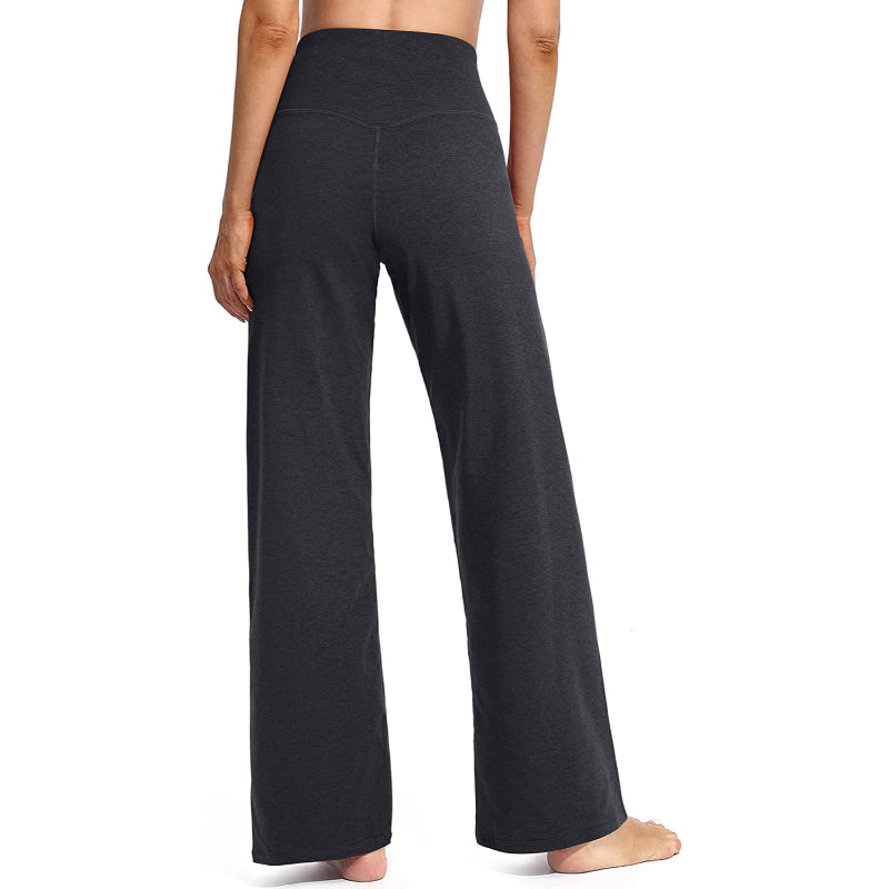 Women Wide Leg Yoga Pants High Waist Stretch Workout Sweatpants With Pockets Casual Straight Leg Pants