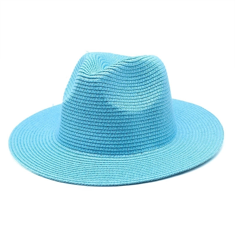 Unisex Minimalist Solid Color Flat Eaves Fedora Hat