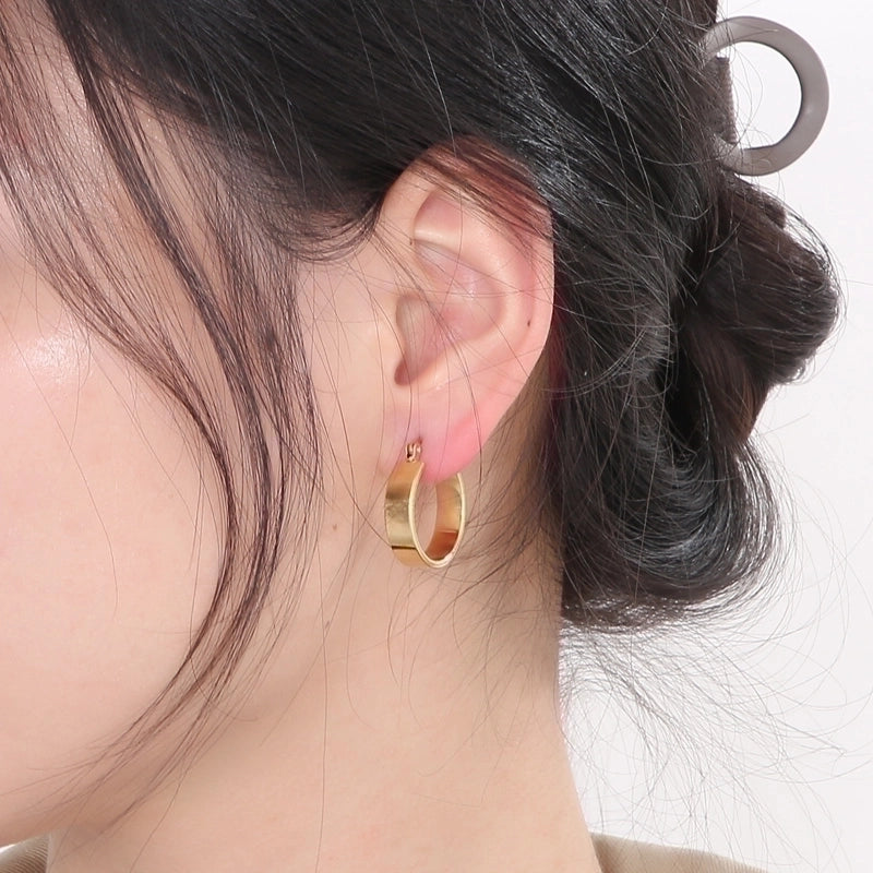 1 Pair Retro Streetwear Solid Color Plating Stainless Steel 18K Gold Plated Hoop Earrings