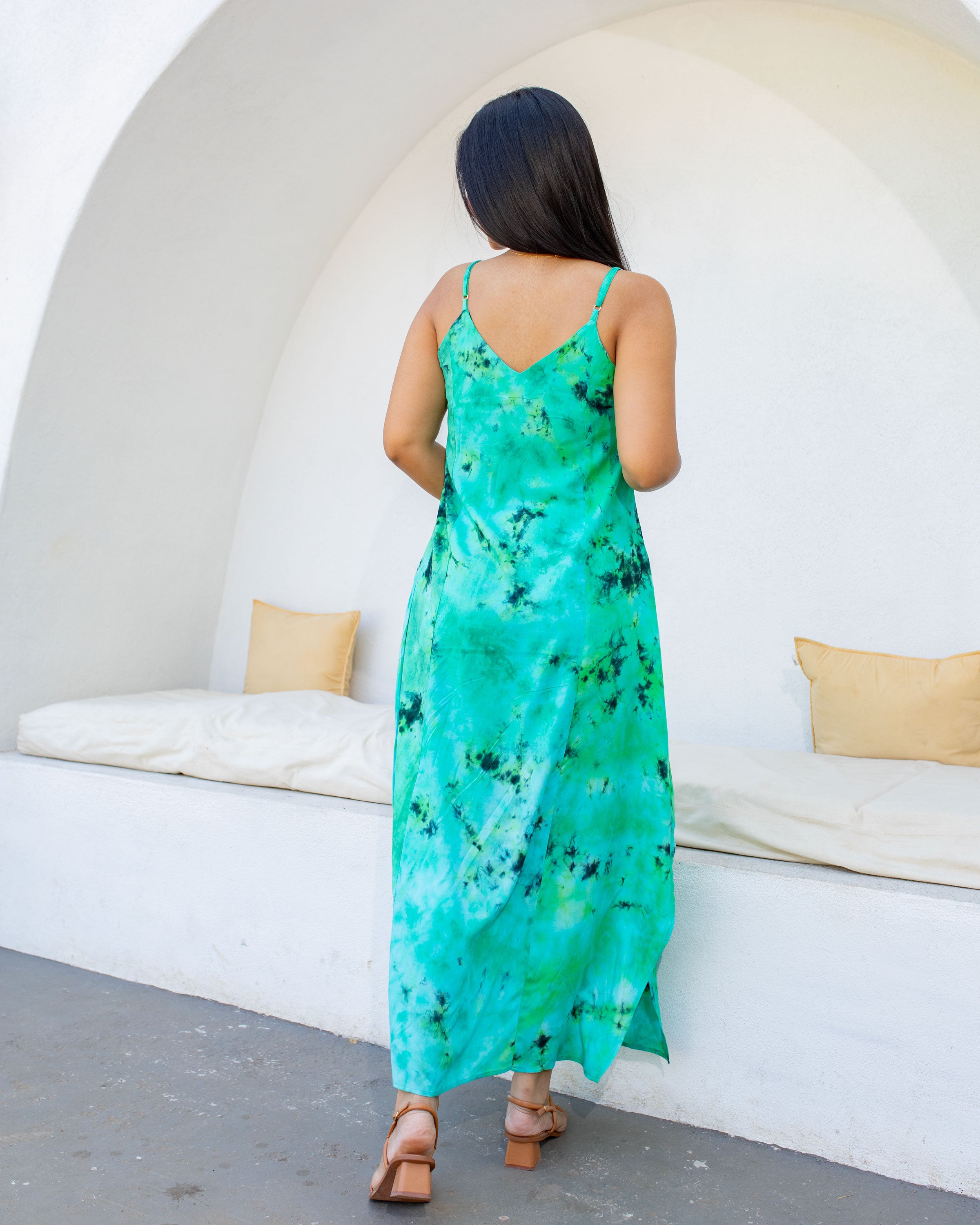 Aurora Batik Maxi Dress -Green