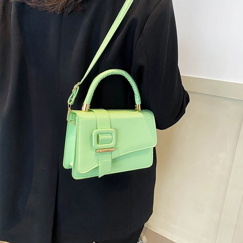 Unisex Small Pu Leather Fashion Square Bag