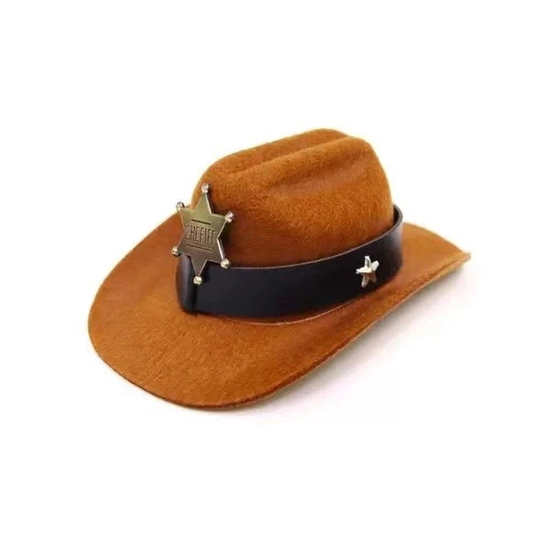 Cowboy Style Polyester Solid Color Pet Hat