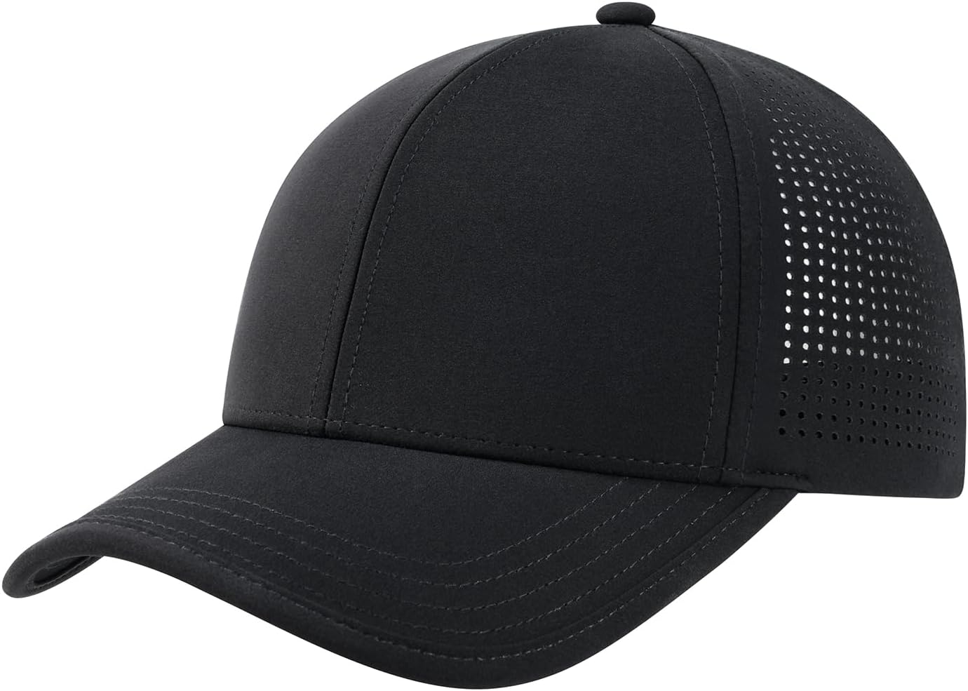 BOTVELA Men Structured Baseball Cap Side Laser Cut Vented Performance Hat for Outdoor Activities