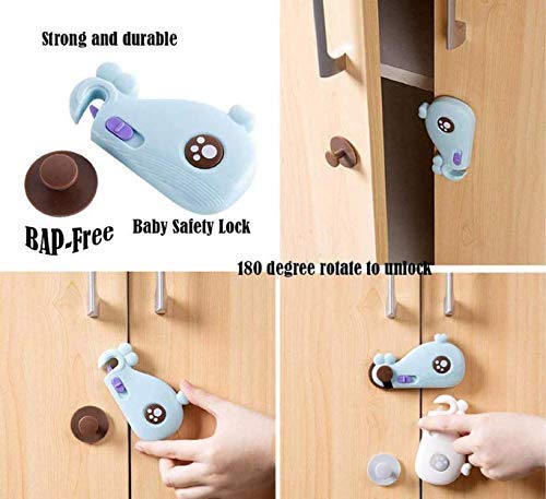 (Pack Of 2) Child Safety Kitchen Cabinet Locks With Strong Adhesive. Baby Proofing Latches Lock For Drawers