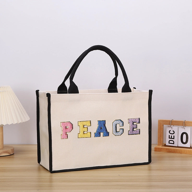 Women's Cute Letter Canvas Shopping Bags