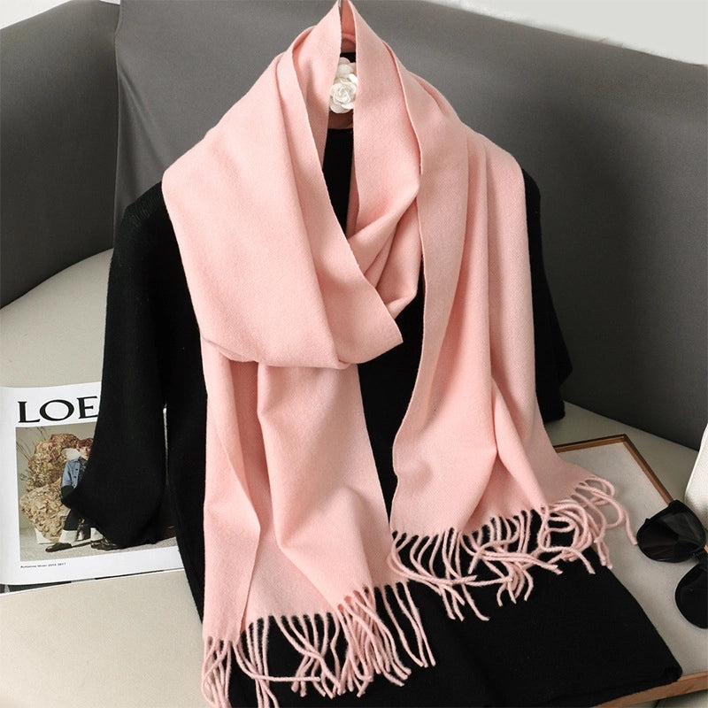 Women's Elegant Solid Color Imitation Cashmere Scarf