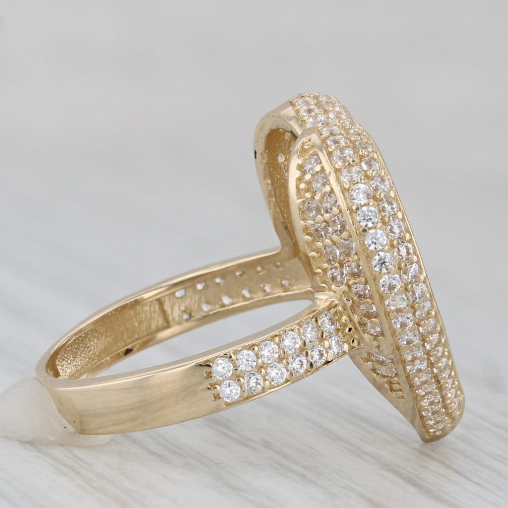 Multicolor Cubic Zirconia Cluster Heart Ring 14k Yellow Gold Size 6.25 Cocktail