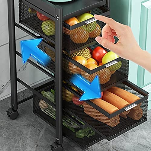 Modern Metal Kitchen Trolleys For Home. Square Design Fruits & Vegetable Organizer