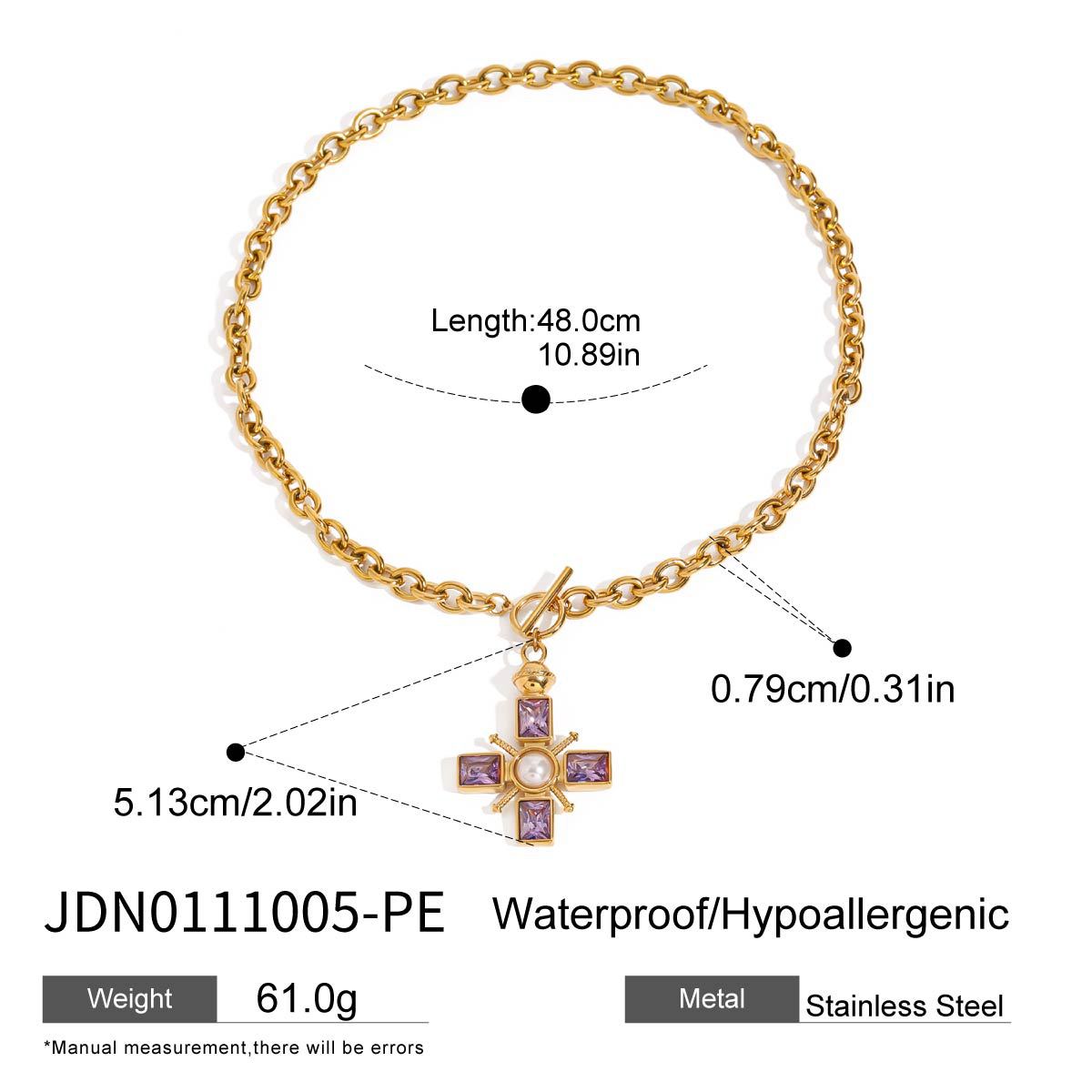 Jie Ding Cross Titanium Steel Necklace Jewelry Pendant Stainless Steel