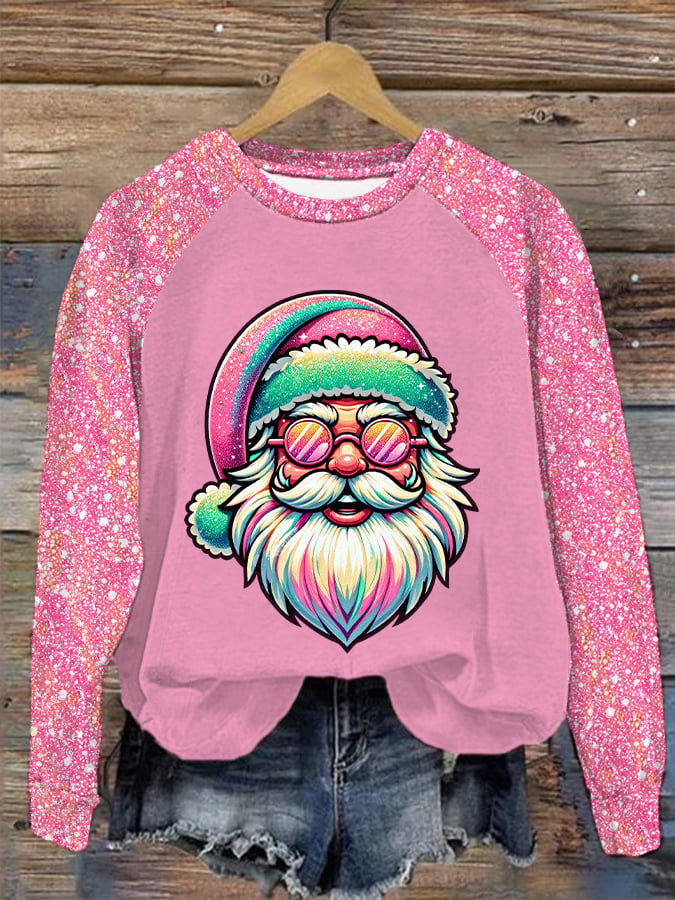 Women's Santa Casual Raglan Sleeve Sweatshirt