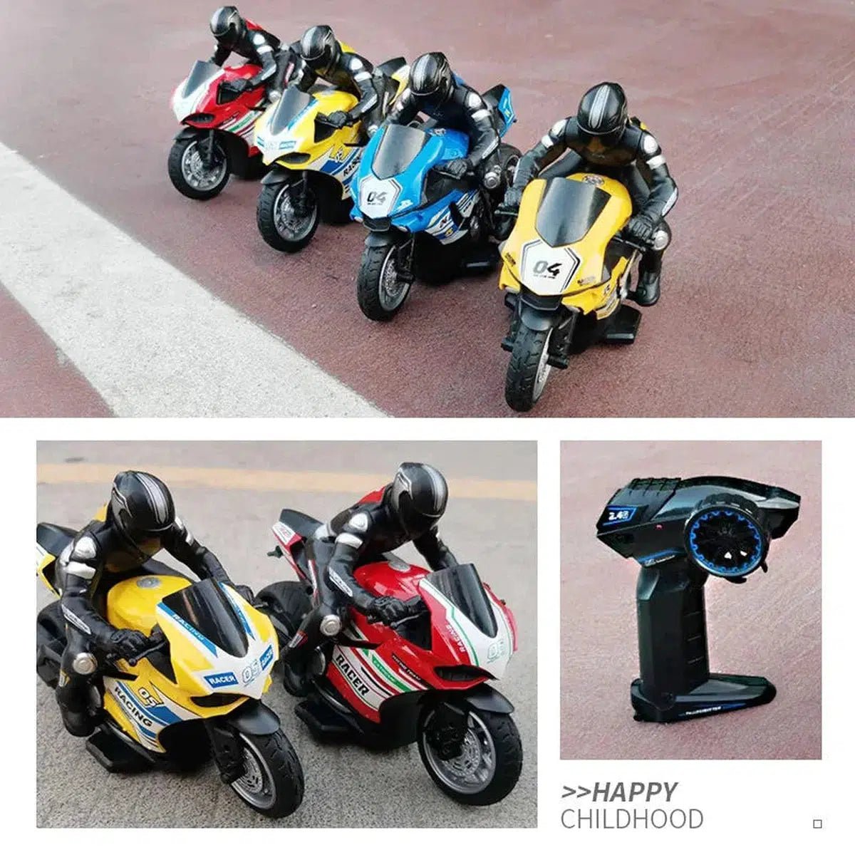 2.4GHz Stunt RC Motorbike - 1:10 Scale High-Speed Drift Racer with 30-Min Drive FREE SHIPPINGe